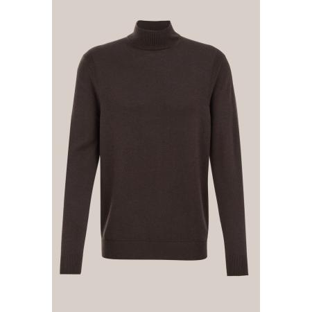 Van Gils heren trui van merinowol - Donkerbruin - Merino wol - Maat: M