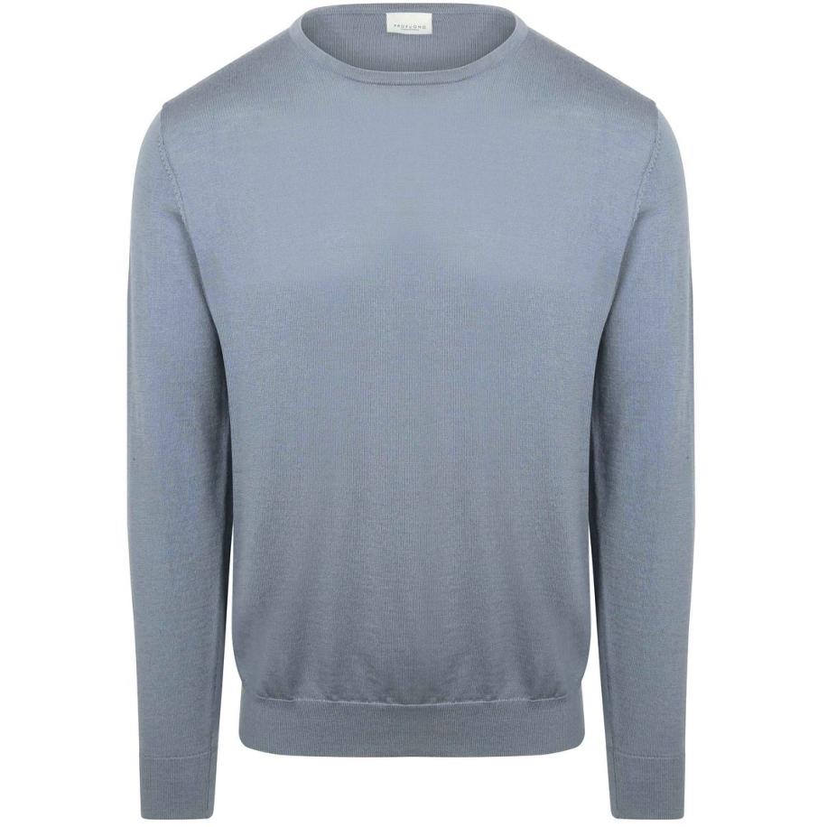 Profuomo Pullover Merinowol Blauw Blauw