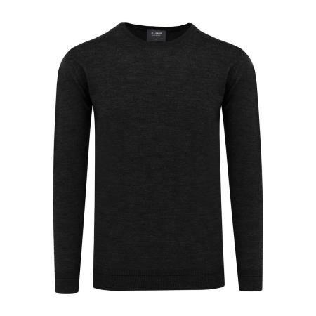 OLYMP SIGNATURE Soft Business Trui ronde hals zwart, Effen