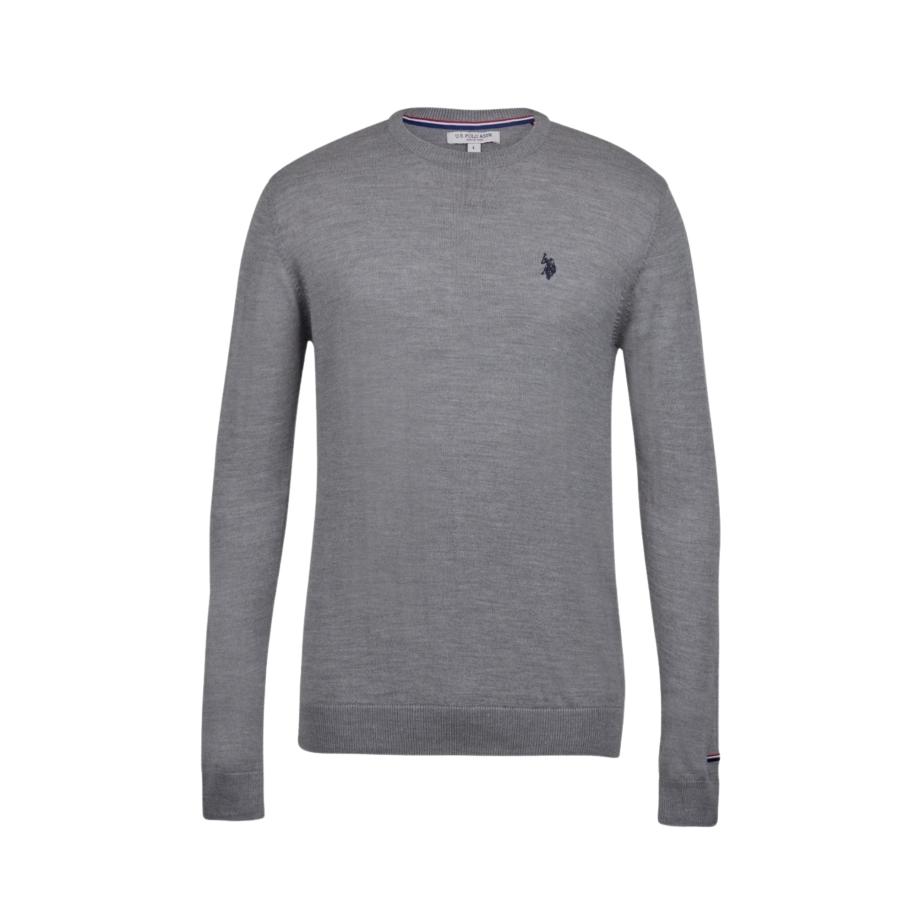 U.S. Polo Assn. U.S. POLO ASSN. Trui Kent grijs gemêleerd -