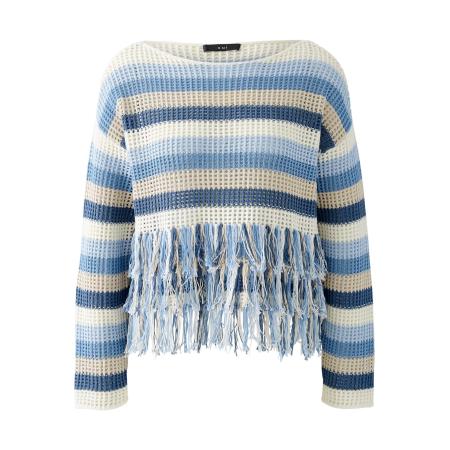 Oui OUI Trui beige / blauw / zwart