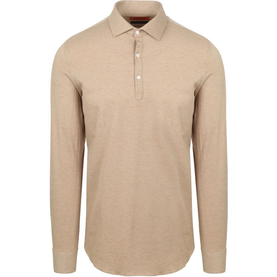 Suitable Camicia Poloshirt Beige Bruin