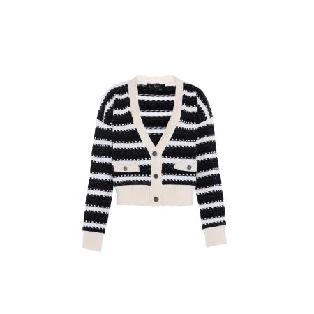 Faina faina Gebreid vest zwart / wit