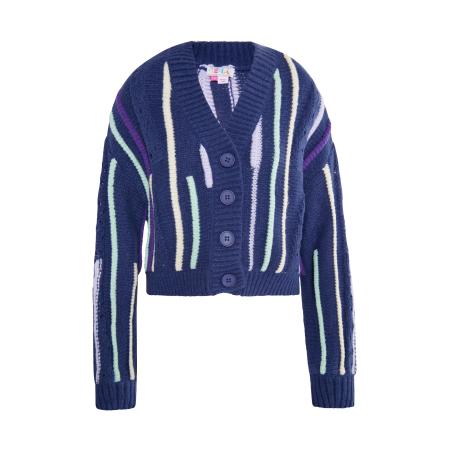 IZIA IZIA Gebreid vest Eyota enziaan / pastelblauw / pasteelgeel / mintgroen