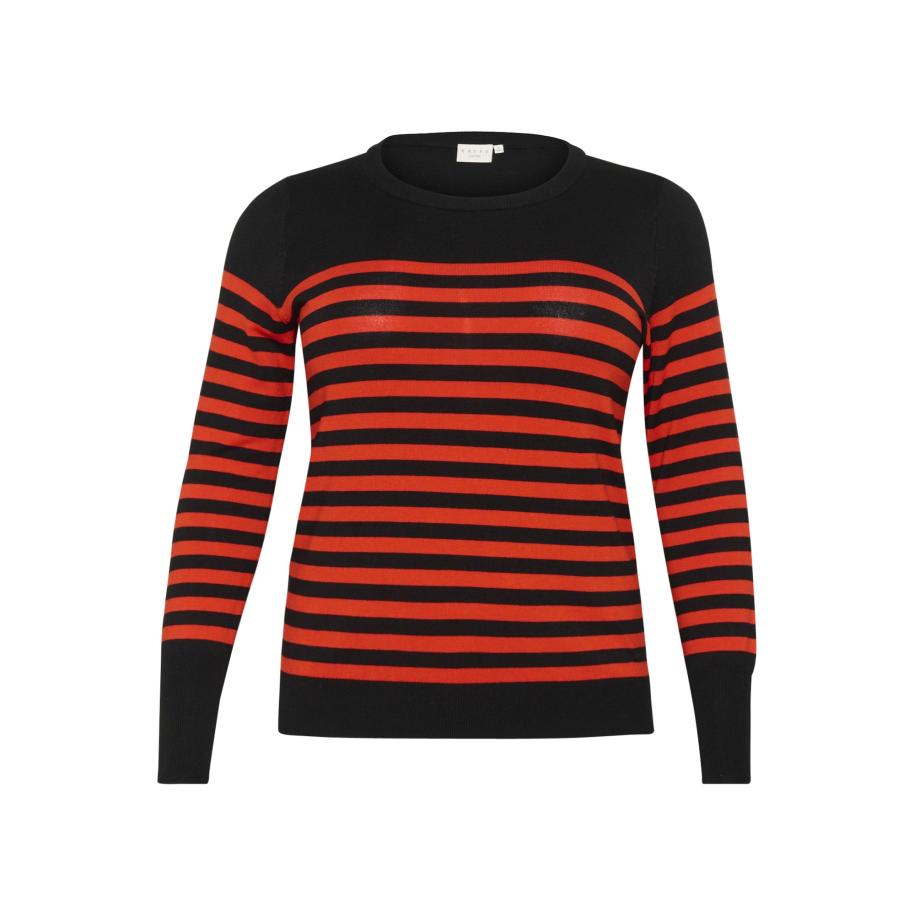 KAFFE CURVE Trui Lizzy bloedrood / zwart Zwart