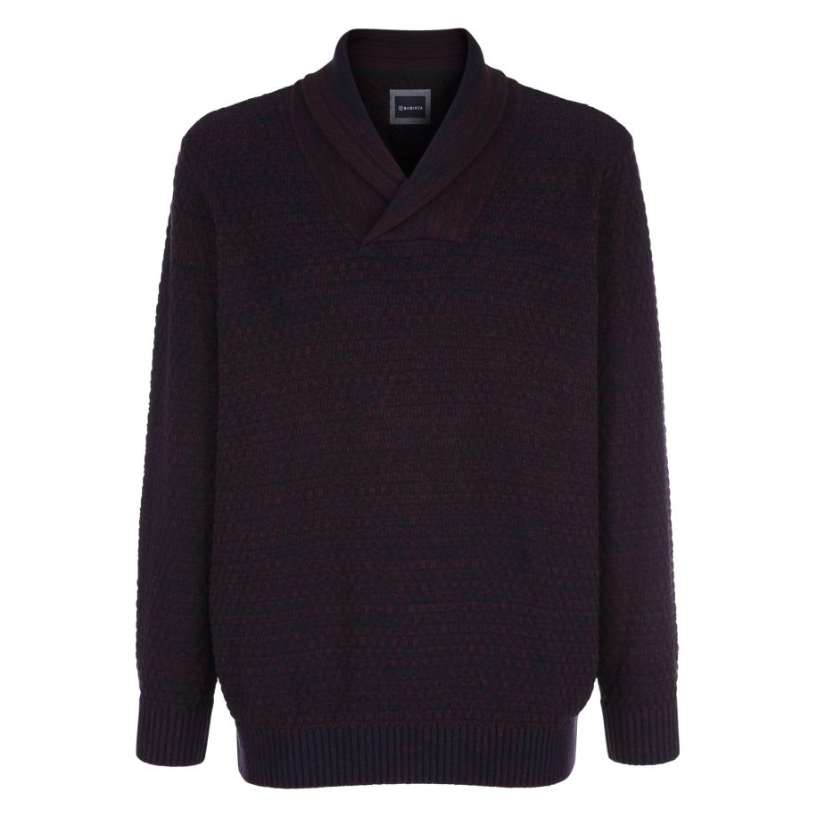 BABISTA Trui Shawl kraagdonkerrood, Gestructureerd Rood