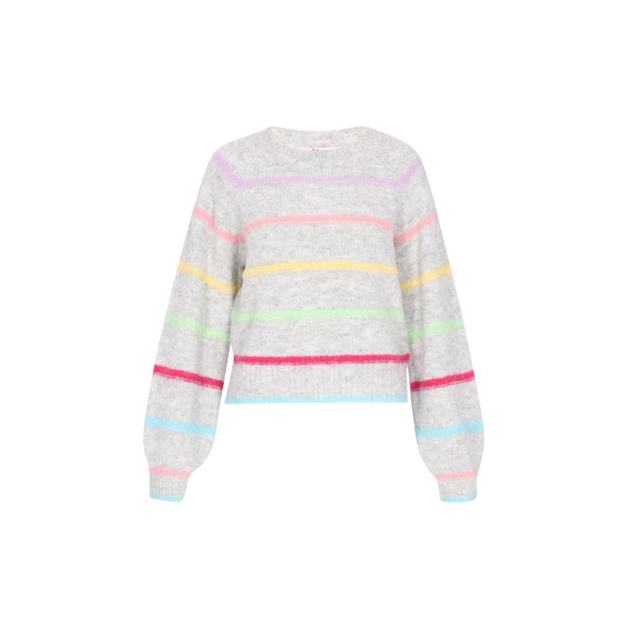 MYMO MYMO Trui citroen / lichtgrijs / pastelgroen / rosa / magenta -
