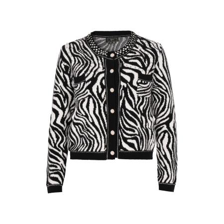 Faina faina Gebreid vest zwart / wolwit