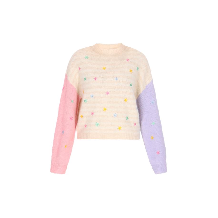 MYMO MYMO Trui beige / lichtlila / rosa -