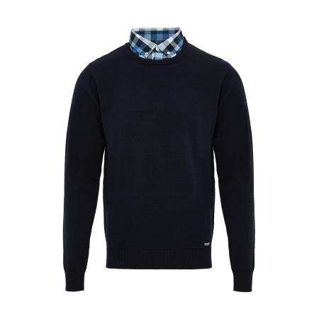 Threadbare Threadbare Trui Alexander navy / lichtblauw / wit