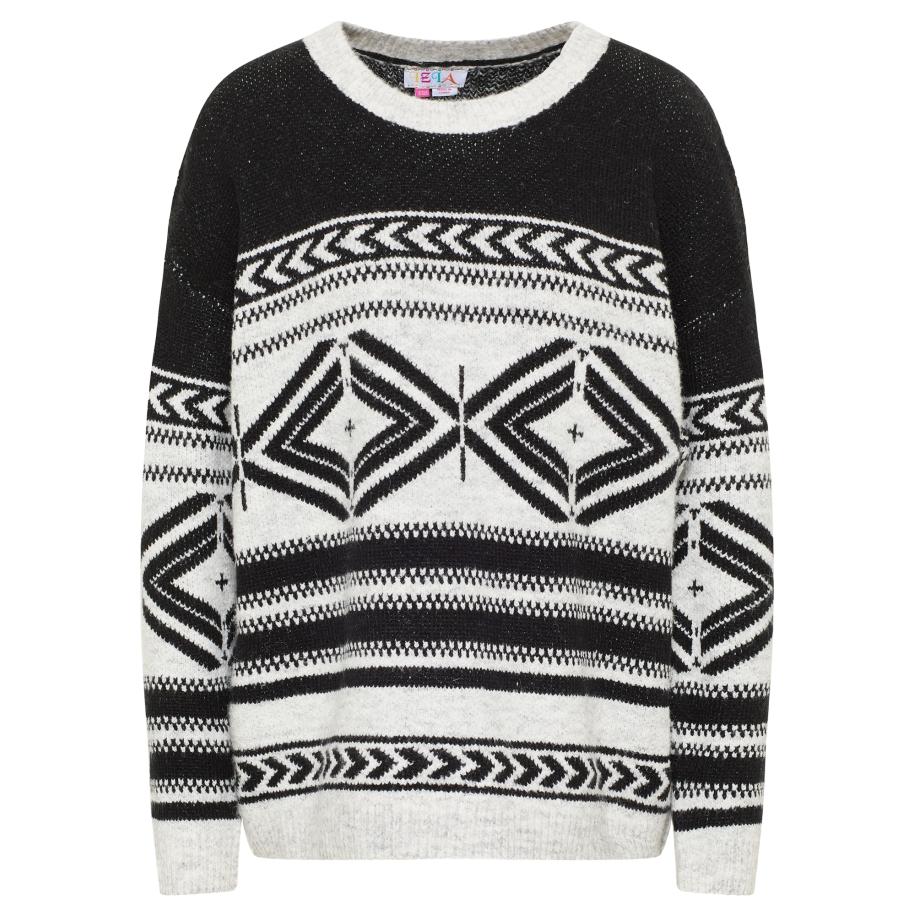 IZIA IZIA Trui zwart / offwhite -