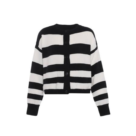 FENIA FENIA Gebreid vest zwart / wit