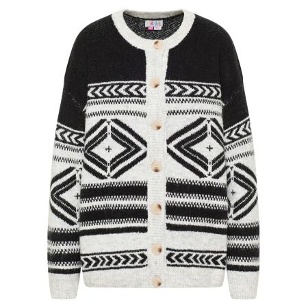 IZIA IZIA Gebreid vest zwart / wit