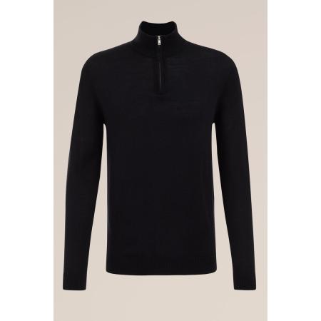 Fundamentals heren Slim fit trui van merinowol - Zwart - Merino wol - Maat: XXL