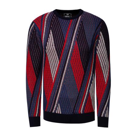 Rusty Neal Rusty Neal Trui navy / rood / zwart / wit