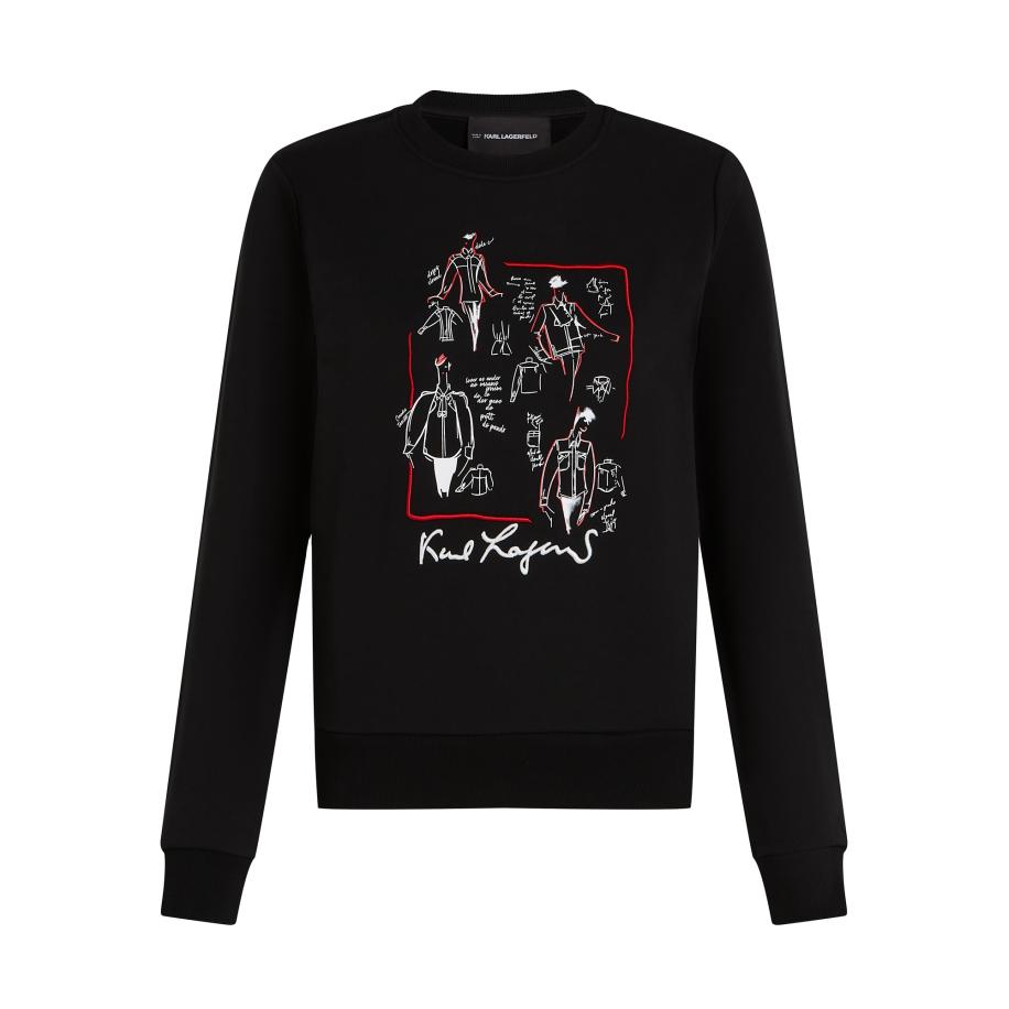 Karl Lagerfeld Karl Lagerfeld Sweatshirt Karl Series robijnrood / zwart / wit -