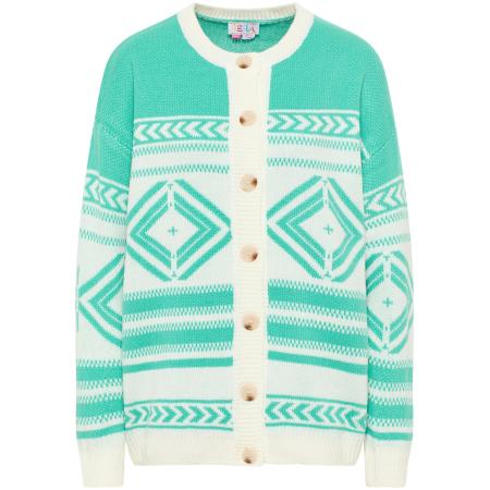 IZIA IZIA Gebreid vest jade groen / wit