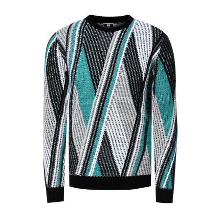 Rusty Neal Rusty Neal Trui turquoise / zwart / wit