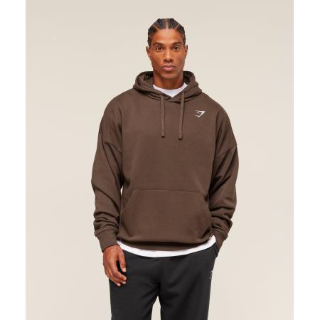 Gymshark Crest Oversized Hoodie Archive Brown