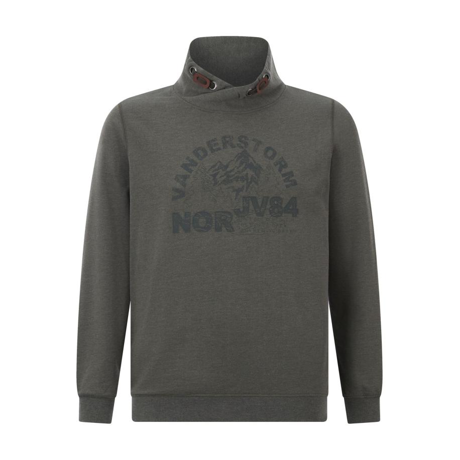 Jan Vanderstorm Sweatshirt Shawl kraagolijf, Bedrukt Groen