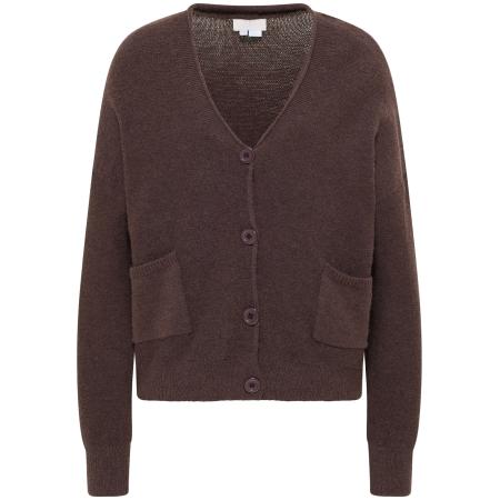 RISA RISA Gebreid vest Teylon donkerbruin