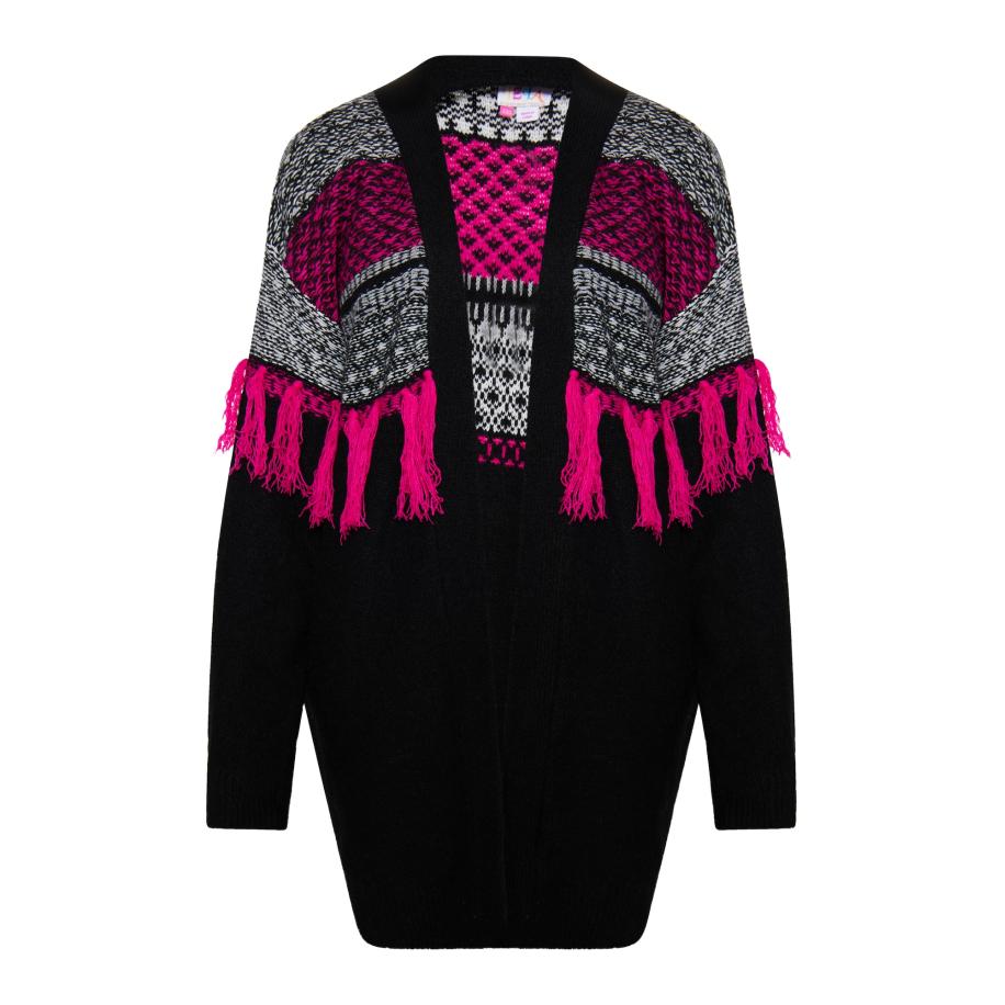 IZIA IZIA Gebreid vest Eyota pink / zwart / wit -