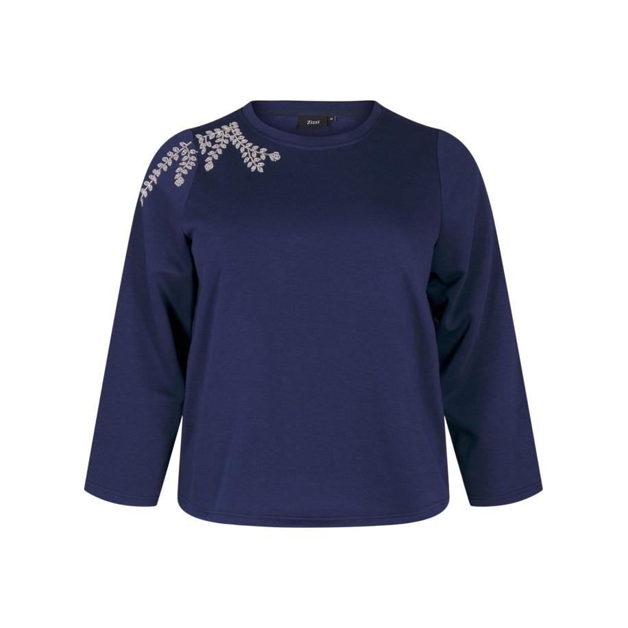 Zizzi Zizzi Sweatshirt MKIHOLM navy / zilver -