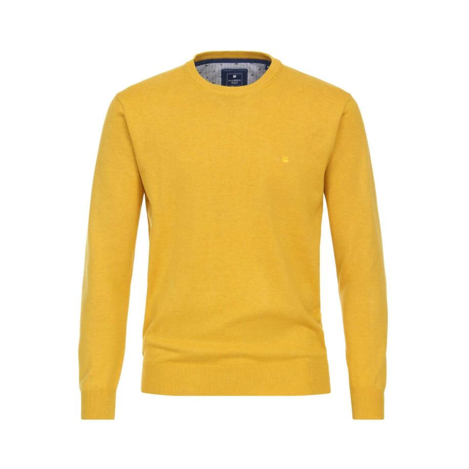Redmond Casual Trui ronde hals geel, Effen Geel