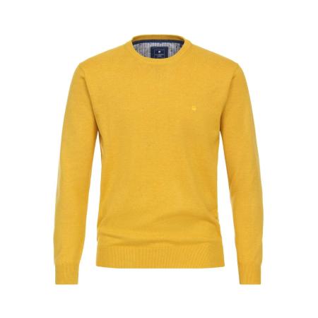 Redmond Casual Trui ronde hals geel, Effen