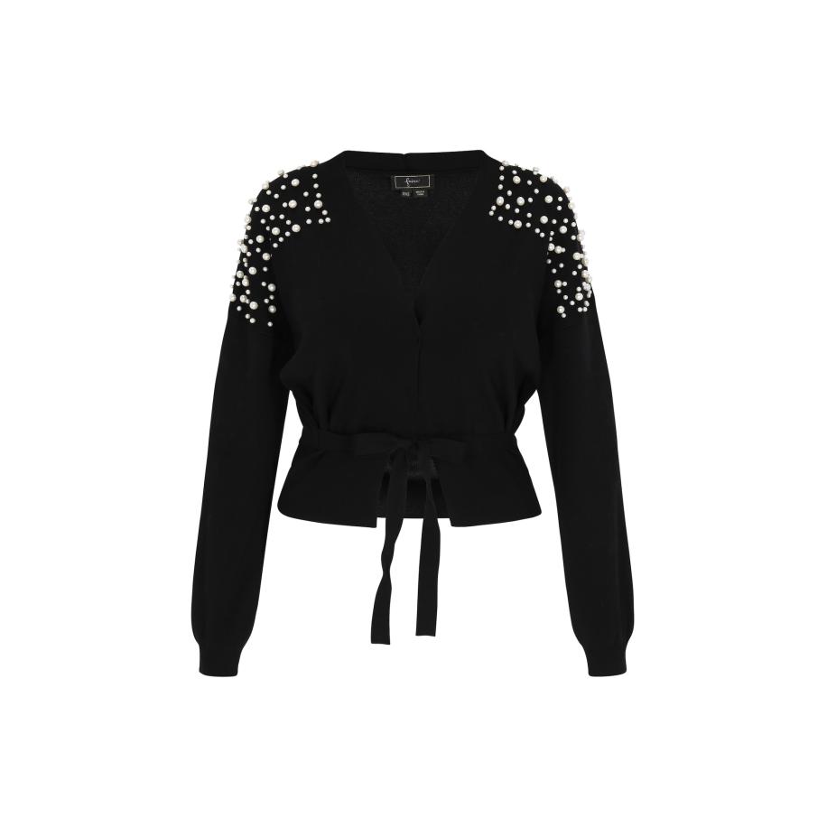 Faina faina Gebreid vest zwart / wit -