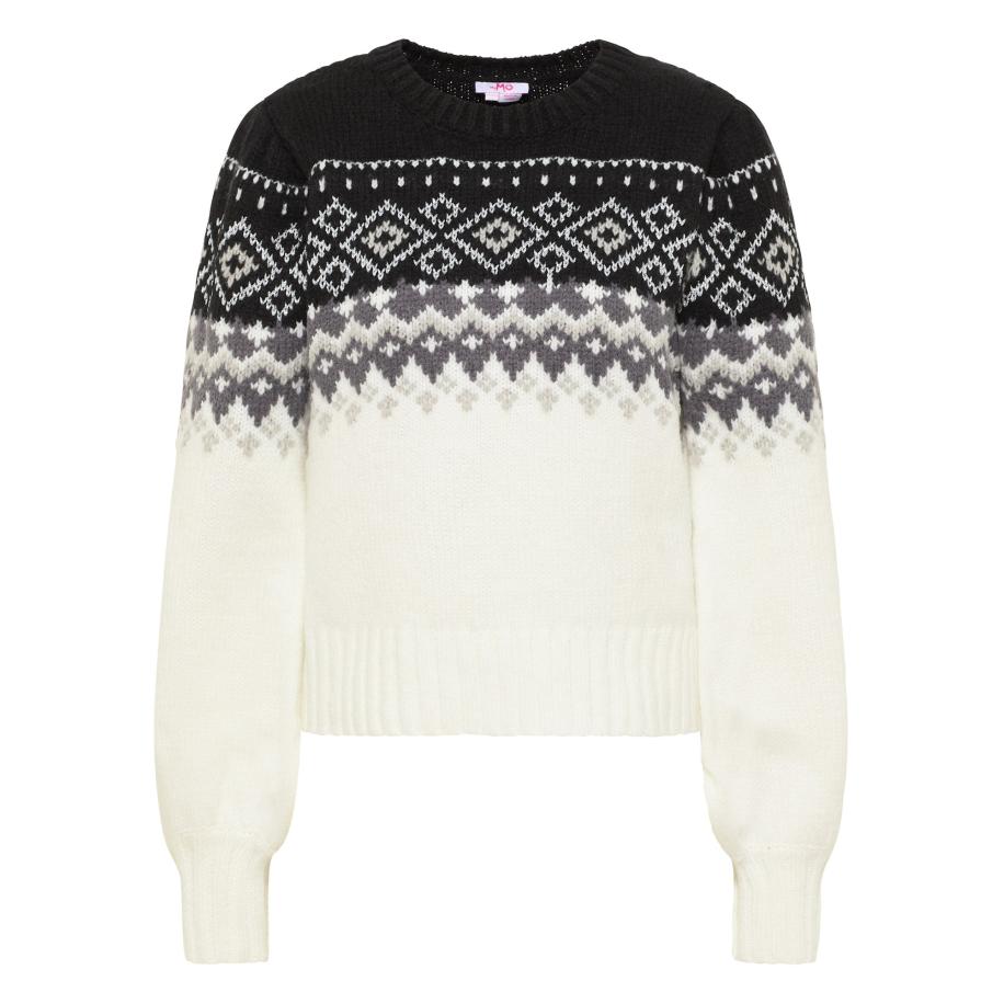 MYMO MYMO Trui lichtgrijs / donkergrijs / zwart / wit -