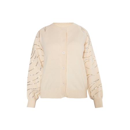 Usha usha BLACK LABEL Gebreid vest crème / goud / zilver