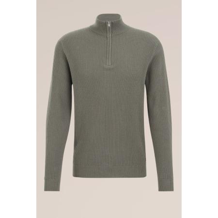 Fundamentals heren trui met rits - Legergroen - Katoen - Maat: XXXL