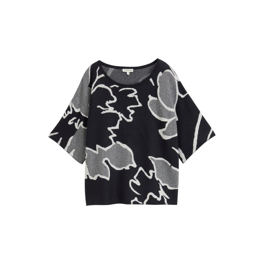 Tom Tailor TOM TAILOR Trui zwart / wit -