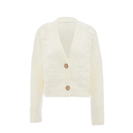 MYMO MYMO Gebreid vest wolwit