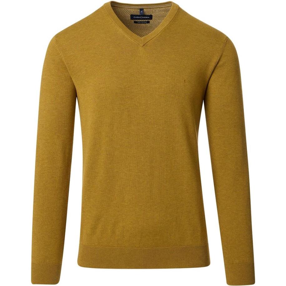 Casa Moda Pullover V-Hals Geel Geel