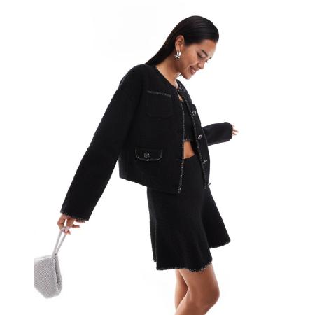 & Other Stories Gebreid bouclé vest van wolmix in zwart, deel van co-ord set