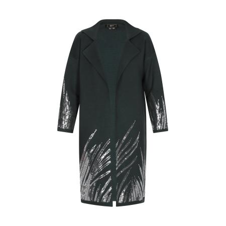 Faina faina Gebreid vest donkergroen / zilver