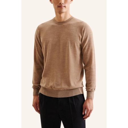 Seidensticker Trui ronde halsbruin, Effen