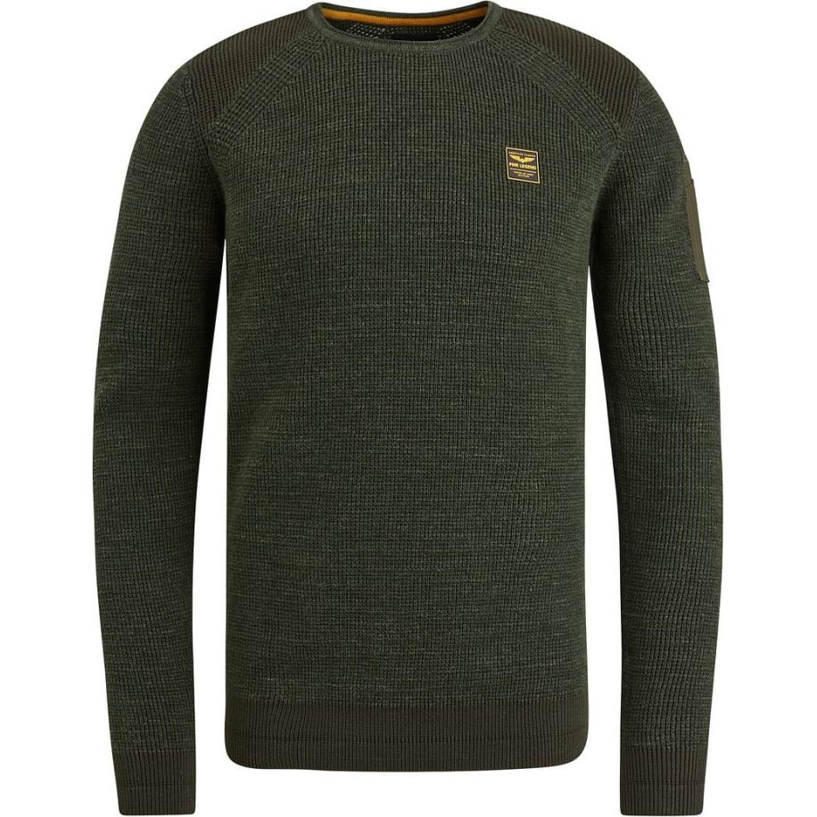 PME Legend Trui Rib Melange Donkergroen Groen