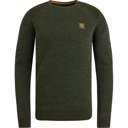 PME Legend Trui Rib Melange Donkergroen