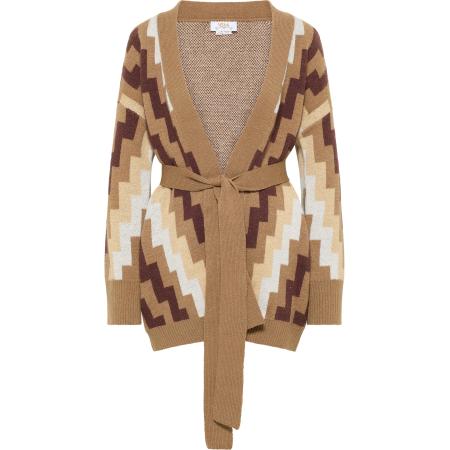 Usha usha FESTIVAL Gebreid vest Rakata beige / kastanjebruin / lichtbruin / wit