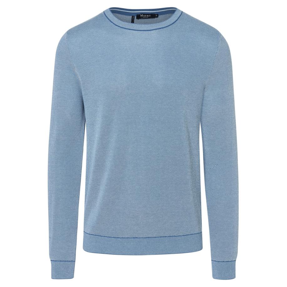 MAERZ Trui ronde hals, Effen Blauw