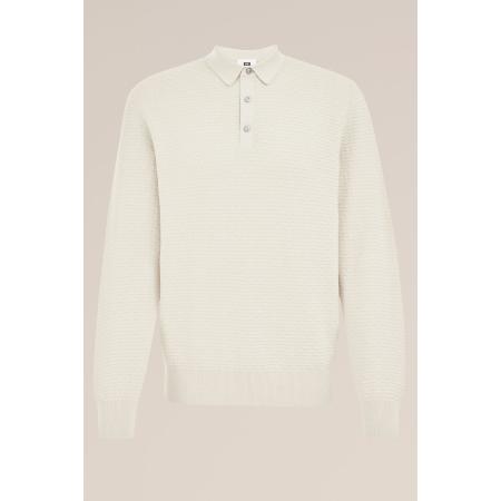 WE Fashion Heren Regular fit gebreide polo met structuur - Regular fit - Beige - Katoen - Maat: S