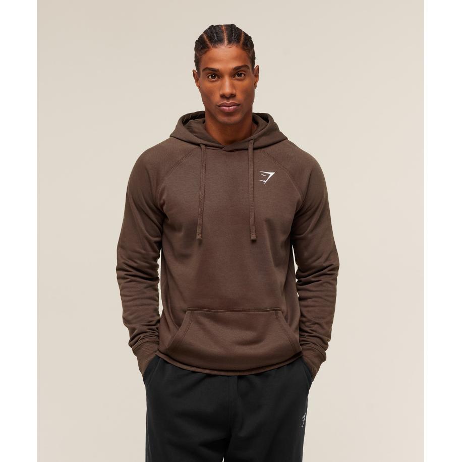 Gymshark Crest Hoodie Archive Brown Bruin