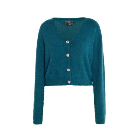 Faina faina Gebreid vest Dedica smaragd