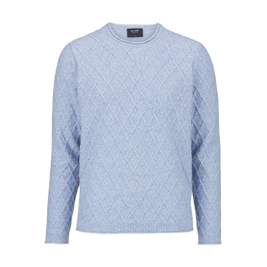 OLYMP SIGNATURE Casual Trui ronde hals blauw, Breipatroon Blauw