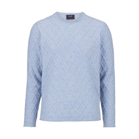 OLYMP SIGNATURE Casual Trui ronde hals blauw, Breipatroon