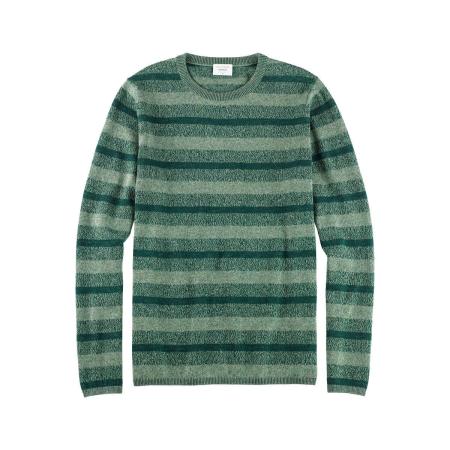 OLYMP Level Five Casual Trui ronde hals groen, Gestreept