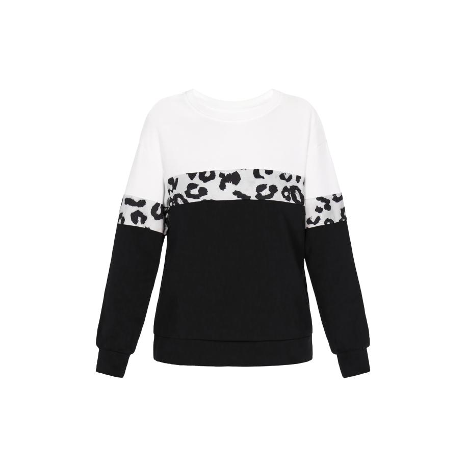 NAEMI NAEMI Sweatshirt lichtgrijs / zwart / wit -